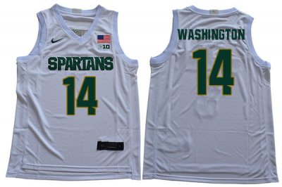 Men Brock Washington Michigan State Spartans #14 Nike NCAA 2019-20 White Authentic College Stitched Basketball Jersey DU50W03FJ